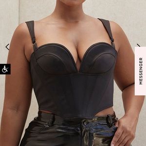 House of CB Meghan Black Satin Shaped Corset